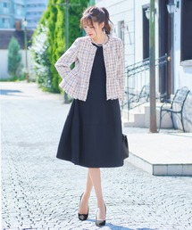 新品♡未使用タグ付きツイードジャケット WEB限定商品】黒ツイードジャケット セットアップ着用可【AOKI