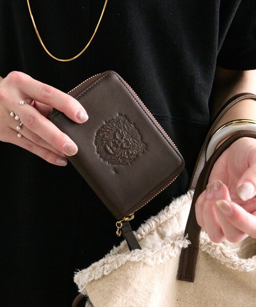 新品未使用 イアパピヨネ ライオンコーヒー コラボ 二つ折り財布 ブラウン ear PAPILLONNER（イアパピヨネ）の「LION COFFEE(ライオン