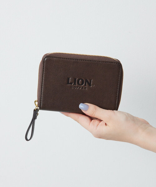 【未使用】ear PAPILLONER LION COFFEE コラボ 財布 LION COFFEE(ライオンコーヒー)コラボ レザー二つ折り財布（財布