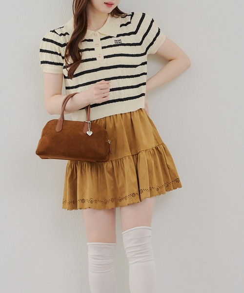 Another Branch olive des olive（アナザーブランチオリーブデオリーブ）の「【夏まで着れる】BASICポロニット（ニット/セーター・レディース・アイボリー/その他12/ネイビー/ボルドー・FREE）」の11枚目の写真