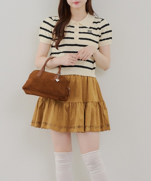 Another Branch olive des olive（アナザーブランチオリーブデオリーブ）の「【夏まで着れる】BASICポロニット（ニット/セーター・レディース・アイボリー/その他12/ネイビー/ボルドー・FREE）」の10枚目の写真