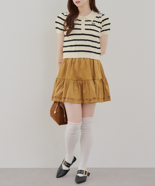 Another Branch olive des olive（アナザーブランチオリーブデオリーブ）の「【夏まで着れる】BASICポロニット（ニット/セーター・レディース・アイボリー/その他12/ネイビー/ボルドー・FREE）」の8枚目の写真