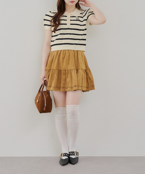 Another Branch olive des olive（アナザーブランチオリーブデオリーブ）の「【夏まで着れる】BASICポロニット（ニット/セーター・レディース・アイボリー/その他12/ネイビー/ボルドー・FREE）」の7枚目の写真