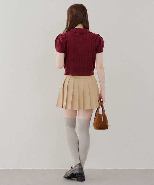 Another Branch olive des olive（アナザーブランチオリーブデオリーブ）の「【夏まで着れる】BASICポロニット（ニット/セーター・レディース・アイボリー/その他12/ネイビー/ボルドー・FREE）」の16枚目の写真