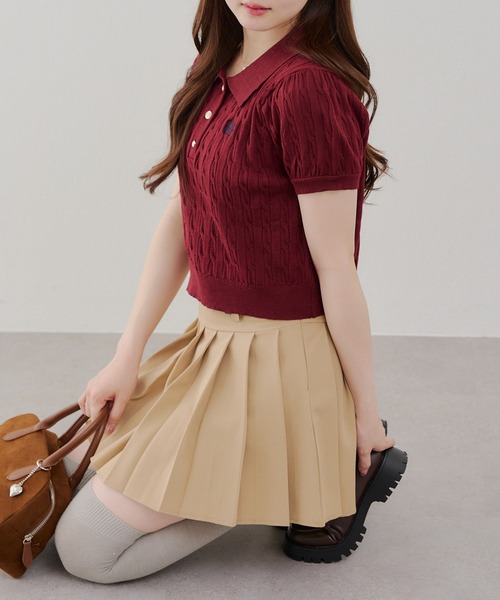 Another Branch olive des olive（アナザーブランチオリーブデオリーブ）の「【夏まで着れる】BASICポロニット（ニット/セーター・レディース・アイボリー/その他12/ネイビー/ボルドー・FREE）」の18枚目の写真