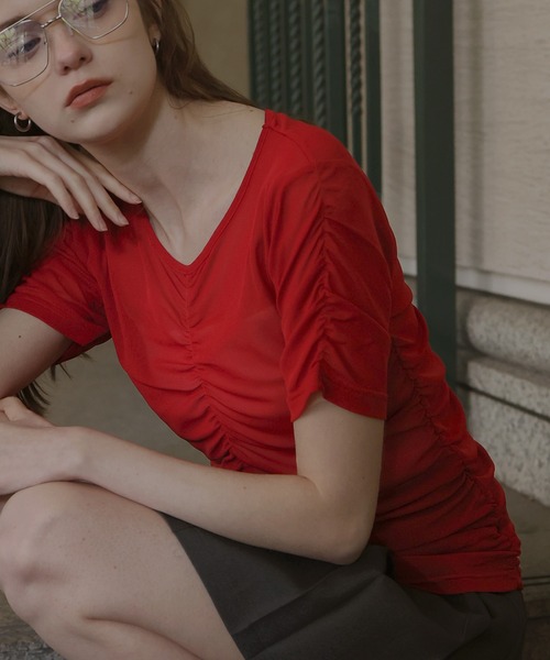 ☆美品　シーマリー cccmalie 半袖プリーツトップス☆ SLY | FRILL PUFF CUT トップス (Tシャツ・カットソー(半袖
