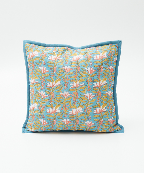 collex（コレックス）の「ブロックプリント キルトクッションカバー 45×45（クッション/クッションカバー・レディース・ピンク/ブルー/ブルー系その他/イエロー・フリー）」の8枚目の写真