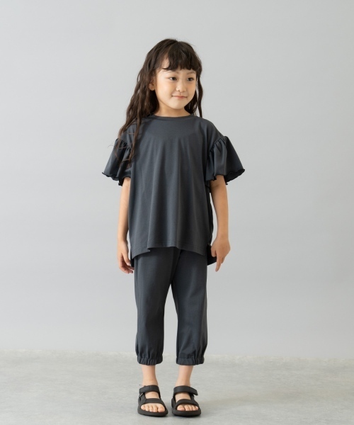 and D. petit main（アンドディープティマイン）の「【水陸両用】半袖フリルプルオーバー（Tシャツ/カットソー・キッズ・サーモンピンク/チャコール/サックスブルー・90cm/100cm/110cm/120cm/130cm/150cm/140cm）」の6枚目の写真