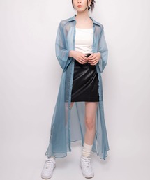Off-white ワンピース AIDMAX】丈長/ドレス/ワンピース/ホワイト/オフショル/タイト