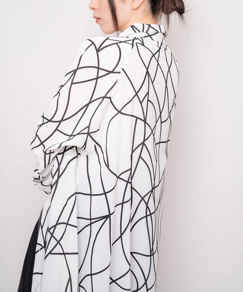 Nora Lily（ノラリリー）の「【Nora Lily】Sheer Shirt One-piece（ワンピース・レディース・オフホワイト/ホワイト系その他/ブラック/ライトブルー・FREE）」の9枚目の写真