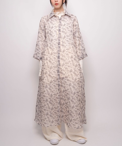 Nora Lily（ノラリリー）の「【Nora Lily】Sheer Shirt One-piece（ワンピース・レディース・オフホワイト/ホワイト系その他/ブラック/ライトブルー・FREE）」の14枚目の写真