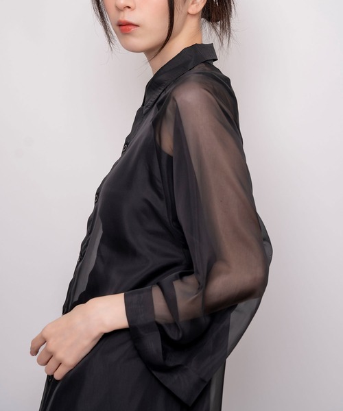 Nora Lily（ノラリリー）の「【Nora Lily】Sheer Shirt One-piece（ワンピース・レディース・オフホワイト/ホワイト系その他/ブラック/ライトブルー・FREE）」の22枚目の写真