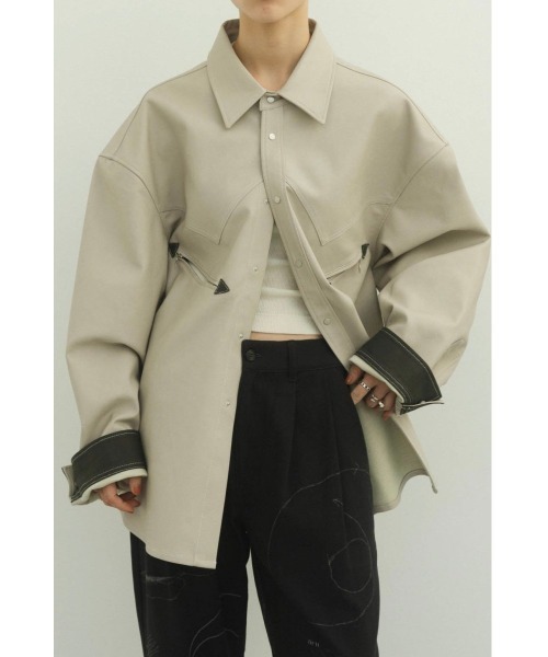 トップス western leather shirt gray knuth marf western leather shirt(unisex)/gray | KNUTH MARF