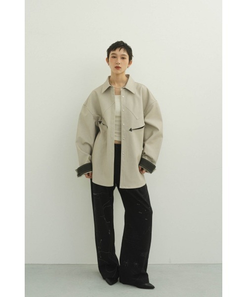 Knuth Marf（クヌースマーフ）の「western shirt(unisex)（シャツ/ブラウス・レディース・グレー/ホワイト・FREE）」の7枚目の写真