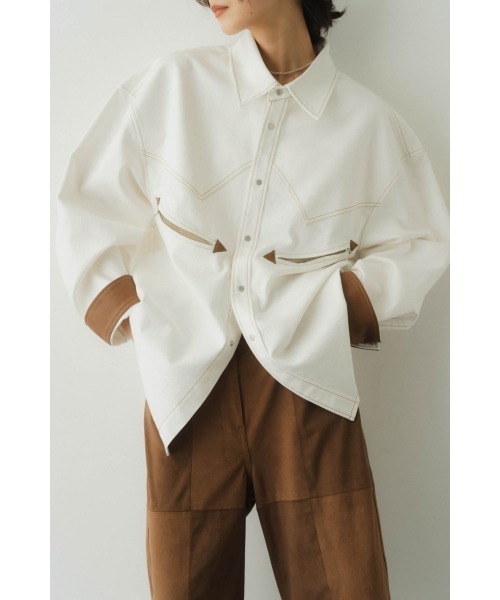 Knuth Marf（クヌースマーフ）の「western shirt(unisex)（シャツ/ブラウス・レディース・グレー/ホワイト・FREE）」の19枚目の写真