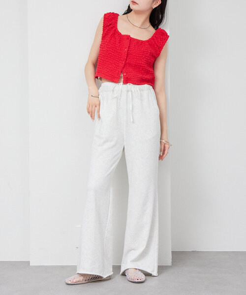 mystic(ミスティック)の「シャーリングスクエアショートタンク(タンクトップ・レディース・レッド/ブラウン/アイボリー/ブラック・FREE)」の7枚目の写真