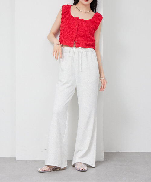 mystic(ミスティック)の「シャーリングスクエアショートタンク(タンクトップ・レディース・レッド/ブラウン/アイボリー/ブラック・FREE)」の8枚目の写真