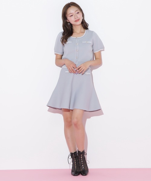 セール】◇配色ラインフレアスカートセットアップ（ワンピース）｜JILL