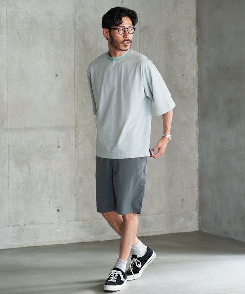jiggys shop(ジギーズショップ)の「ピグメント加工 マイクロボーダー クルーネック 5分袖Tシャツ カットソー(Tシャツ/カットソー・メンズ・ライトグリーン/ブラック/グレー・MEDIUM/X-LARGE/LARGE)」の17枚目の写真