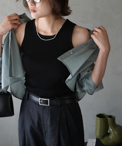 qualite（カリテ）の「コットンシアークロップドシャツ/シアーシャツ/夏服/羽織り（シャツ/ブラウス・レディース・ピンク/モスグリーン/オフホワイト/チャコールグレー・フリー）」の21枚目の写真