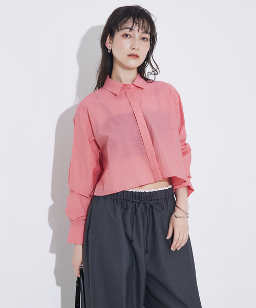 CLASS カディコットン　シアーシャツ コットンシアークロップドシャツ/シアーシャツ/夏服/羽織り