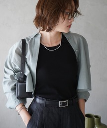 qualite | コットンシアークロップドシャツ/シアーシャツ/夏服(シャツ/ブラウス)
