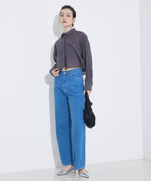 qualite（カリテ）の「コットンシアークロップドシャツ/シアーシャツ/夏服/羽織り（シャツ/ブラウス・レディース・ピンク/モスグリーン/オフホワイト/チャコールグレー・フリー）」の13枚目の写真