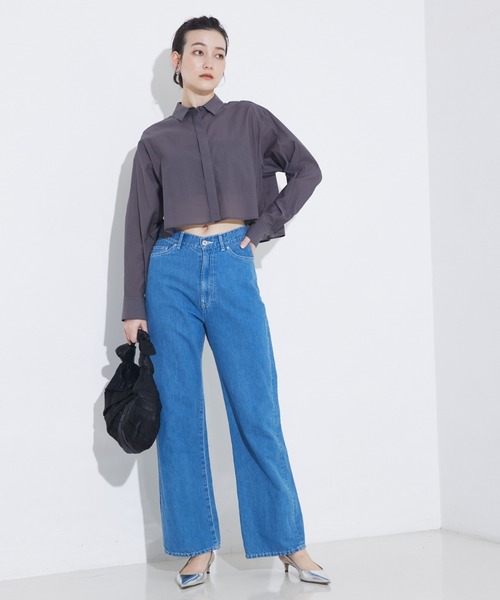 qualite（カリテ）の「コットンシアークロップドシャツ/シアーシャツ/夏服/羽織り（シャツ/ブラウス・レディース・ピンク/モスグリーン/オフホワイト/チャコールグレー・フリー）」の14枚目の写真