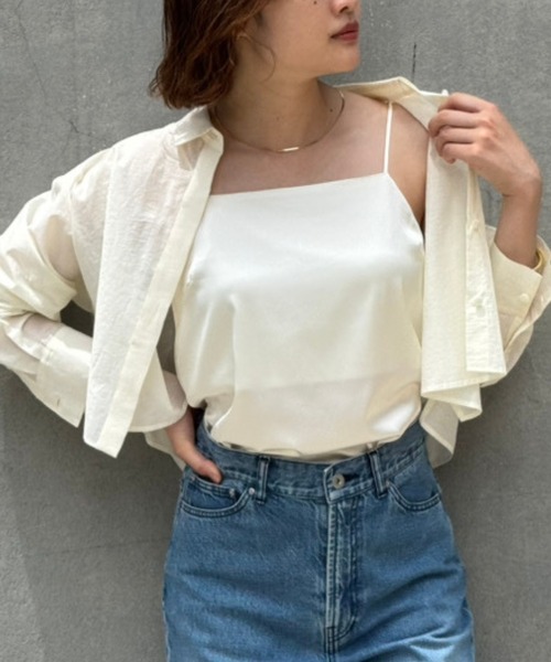 CLASS カディコットン　シアーシャツ コットンシアークロップドシャツ/シアーシャツ/夏服/羽織り