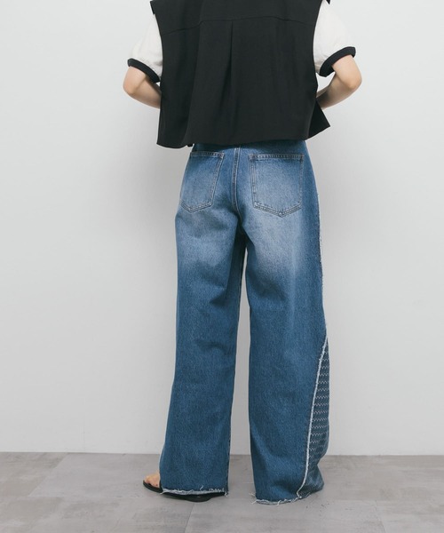 セール】『2サイズ展開』ジャガードラインデニム（デニムパンツ