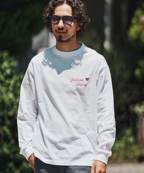 felkod（フィルコッド）の「mlt5269- 3D Logo Print Long Sleeve Tee カットソー（Tシャツ/カットソー・メンズ・ホワイト×ブラック/ホワイト×ピンク/ブラック×ピンク・S/M/L/XL）」の11枚目の写真