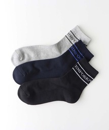 EMPORIO ARMANI（エンポリオアルマーニ）の「【3足セット】EMPORIO ARMANI 足底パイル ラインロゴ ショートソックス 92342720（ソックス/靴下）」