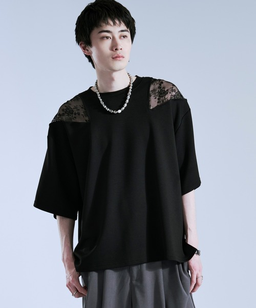 APRIORITY Tシャツ カットアウト レース ユニセックス オーバー ユニセックス | aperto