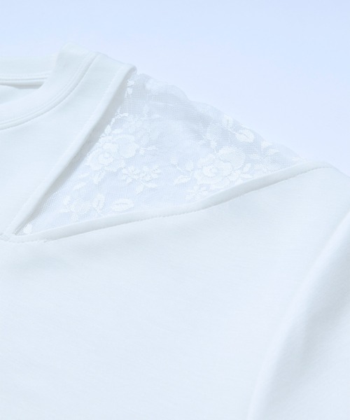 Ellno Loset(エルノロゼット)の「ショルダーレースカットアウトTシャツ(Tシャツ/カットソー・メンズ・ブラック/オフホワイト/ブルー系その他・LARGE/MEDIUM/SMALL)」の17枚目の写真