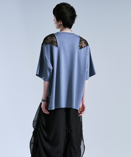 Ellno Loset(エルノロゼット)の「ショルダーレースカットアウトTシャツ(Tシャツ/カットソー・メンズ・ブラック/オフホワイト/ブルー系その他・LARGE/MEDIUM/SMALL)」の22枚目の写真
