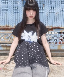 FANCY CLUB（ファンシークラブ）の「A'GEM/9 × .kom 『FANCY CLUB/ファンシークラブ』 Mix Star Angel Patch Tee/ミックススター エンジェルパッチ TEE（Tシャツ/カットソー）」