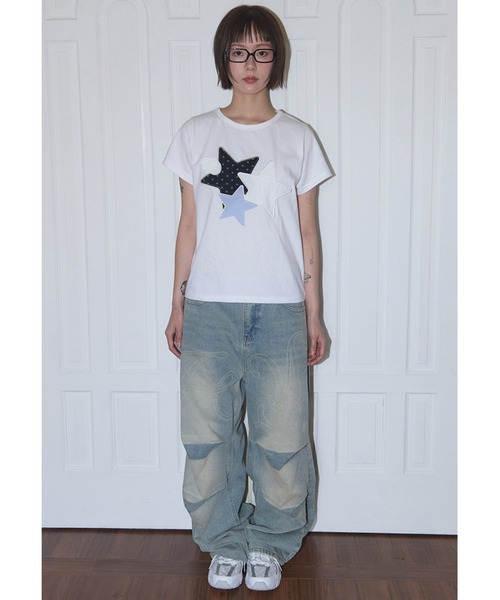 tシャツ A'GEM/9 × .kom 「FANCY CLUB/ファンシークラブ」 Mix Star Angel Patch Tee/ミックススター A'GEM/9 × .kom 『FANCY CLUB/ファンシークラブ』 Mix Star