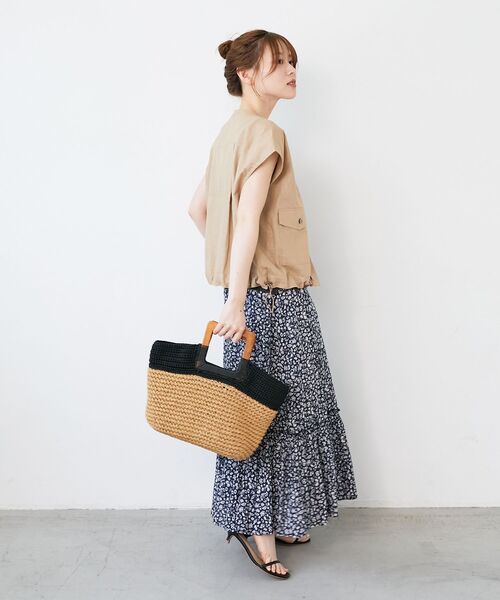 le.coeur blanc（ルクールブラン）の「《手洗い可能》コットン麻ノーカラーシャツジャケット（ノーカラージャケット・レディース・ベージュ/ブラウン/ブラック・38）」の9枚目の写真