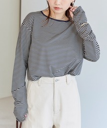 LAVEANGE | ボーダーフィンガーホールプルオーバー(Tシャツ/カットソー)