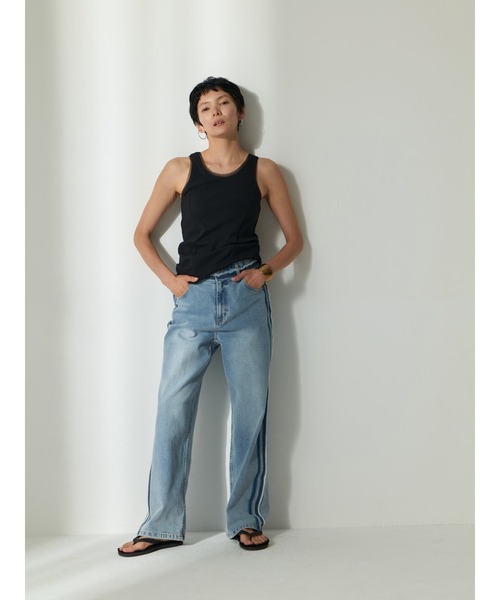 Brown&Street（ブラウンアンドストリート）の「チュールトリムタンク（タンクトップ・レディース・ブラック/ホワイト・FREE/L～LL）」の10枚目の写真