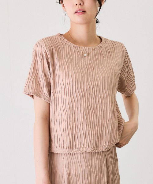 Jayro（ジャイロ）の「なみなみ柄カットソー（Tシャツ/カットソー・レディース・ブラック/ピンク/イエロー/ホワイト系その他・M）」の4枚目の写真