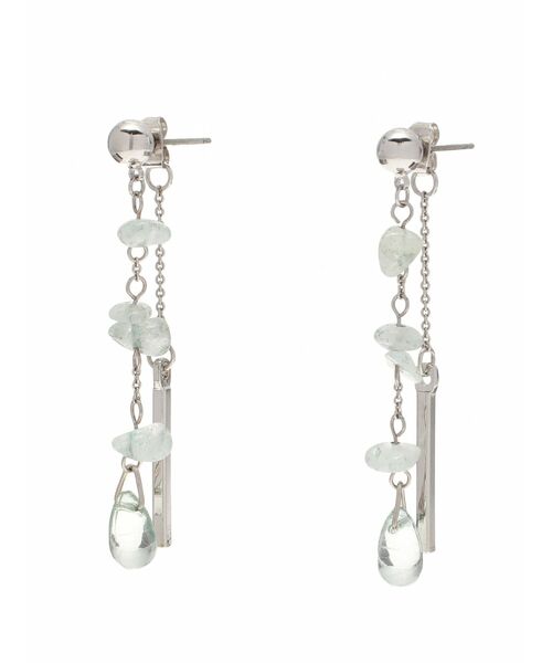 MERCURYDUO(マーキュリーデュオ)の「メタル使い天然石ピアス(ピアス(両耳用)・レディース・ミント/ブラウン・FREE)」の2枚目の写真