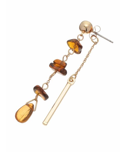 MERCURYDUO(マーキュリーデュオ)の「メタル使い天然石ピアス(ピアス(両耳用)・レディース・ミント/ブラウン・FREE)」の4枚目の写真