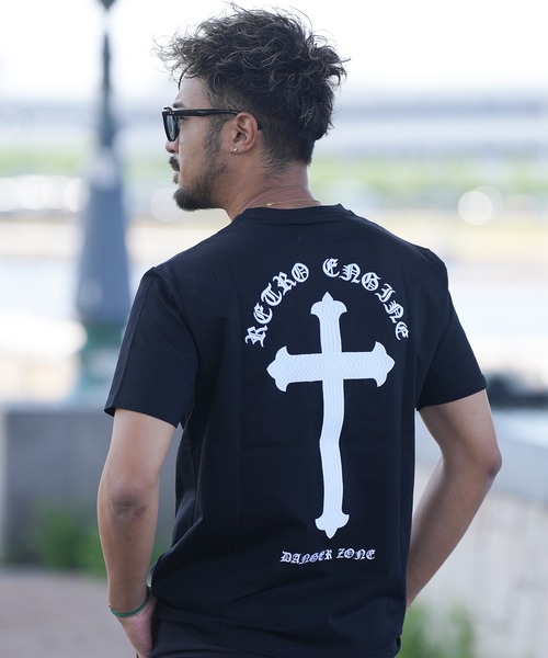 adamsJUGGLER(アダムスジャグラー)の「RTEGエンブロイダリークロスティー(Tシャツ/カットソー・メンズ・ホワイト/ブラック・S/M/L/XL/XXL)」の19枚目の写真