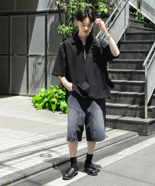 SENSE OF PLACE by URBAN RESEARCH（センスオブプレイスバイアーバンリサーチ）の「ダブルニーワイドデニムショーツ（その他パンツ・メンズ・インディゴブルー/ブラック・MEDIUM/LARGE）」の8枚目の写真