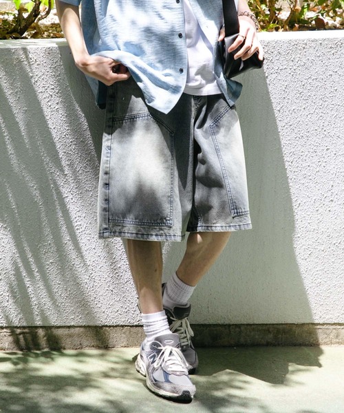 SENSE OF PLACE by URBAN RESEARCH（センスオブプレイスバイアーバンリサーチ）の「ダブルニーワイドデニムショーツ（その他パンツ・メンズ・インディゴブルー/ブラック・MEDIUM/LARGE）」の10枚目の写真