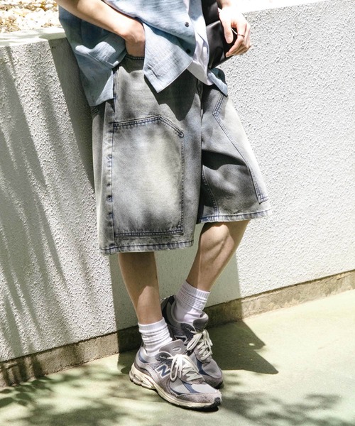 SENSE OF PLACE by URBAN RESEARCH（センスオブプレイスバイアーバンリサーチ）の「ダブルニーワイドデニムショーツ（その他パンツ・メンズ・インディゴブルー/ブラック・MEDIUM/LARGE）」の11枚目の写真