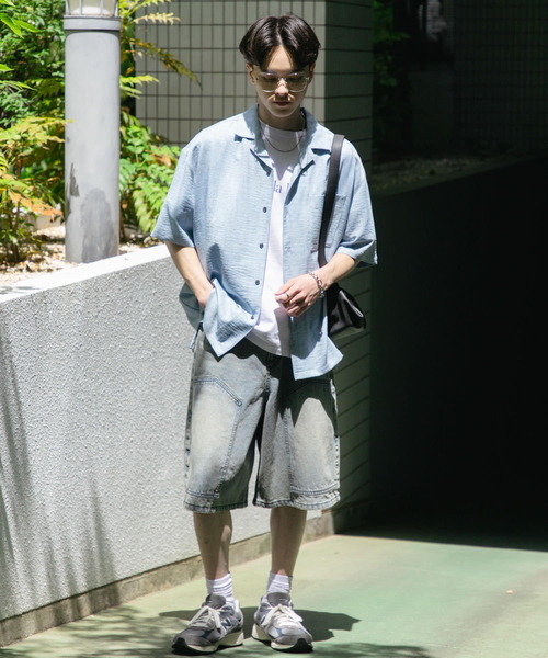 SENSE OF PLACE by URBAN RESEARCH（センスオブプレイスバイアーバンリサーチ）の「ダブルニーワイドデニムショーツ（その他パンツ・メンズ・インディゴブルー/ブラック・MEDIUM/LARGE）」の16枚目の写真