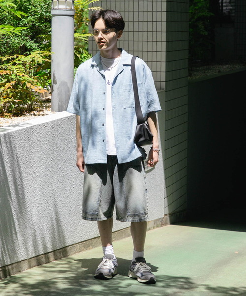 SENSE OF PLACE by URBAN RESEARCH（センスオブプレイスバイアーバンリサーチ）の「ダブルニーワイドデニムショーツ（その他パンツ・メンズ・インディゴブルー/ブラック・MEDIUM/LARGE）」の17枚目の写真