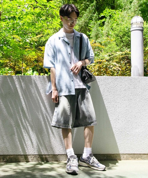 SENSE OF PLACE by URBAN RESEARCH（センスオブプレイスバイアーバンリサーチ）の「ダブルニーワイドデニムショーツ（その他パンツ・メンズ・インディゴブルー/ブラック・MEDIUM/LARGE）」の18枚目の写真